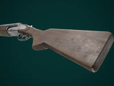 Double barrel shotgun Low-poly 3D model purchase