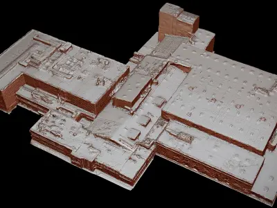 industrial factory buildings dronescan Low-poly 3D model