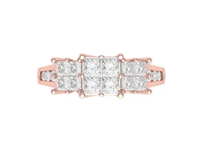 Princess Art Deco Ring 3D print model 2