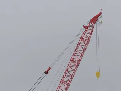 Luffing Jib Tower Crane 3D model