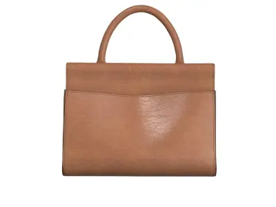 Brown Leather Tote Bag 3D model