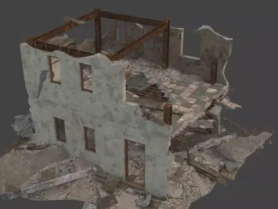 destroyed building Low-poly 3D model