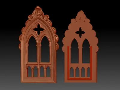 Decorative gothic frame for mirror 3D print model