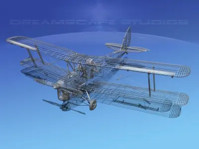 Dehavilland DH82 Tiger Moth V02 3D model