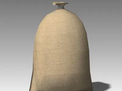 Bag 03 flour bag Low-poly 3D model
