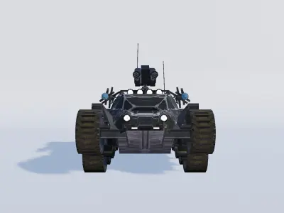 Military Vehicle Tech Turret Low Poly Low-poly 3D model