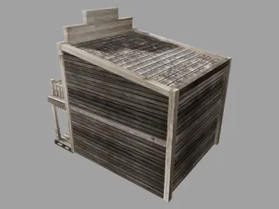 Old Western Bank Low-poly 3D model
