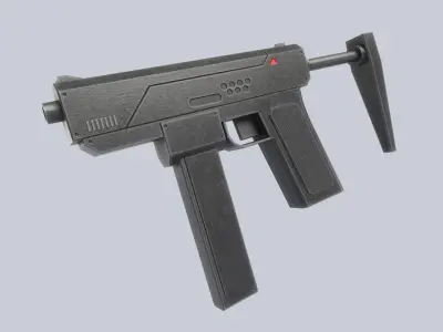 Minimal gun Low-poly 3D model