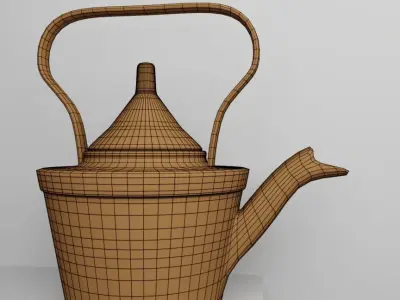 Vintage Brass Tea Kettle 3D model