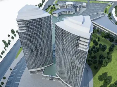 High-rise Office Building 05 Low-poly 3D model