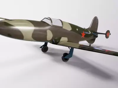 Jet fighter BI-1 Low-poly 3D model