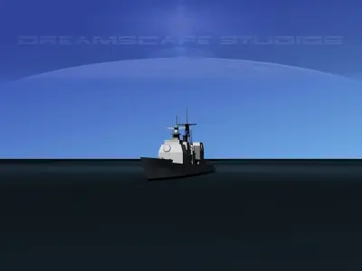 USS Thomas S Gates CG-51 LP Low-poly 3D model