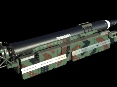 Hwasong 12 missile launcher 3D model purchase