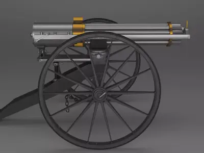 Gatling Gun 3D model get