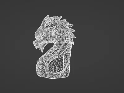 Ancient Stone Dragon Totem 3D model