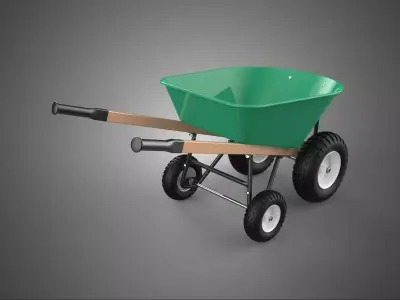 POLY TUB 4 FOUR WHEELED WHEEL BARROW HAND PUSH WHEELBARROW CART 3D model