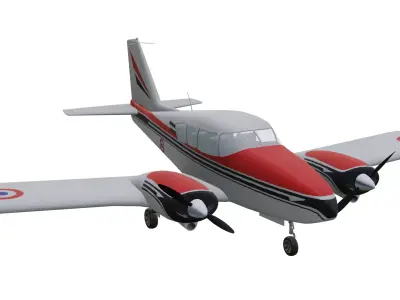 Piper PA-23 Apache Low-poly 3D model