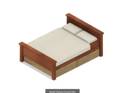 Model Railway Bedroom Items inc Beds Wardrobes and Cupboards 3D Model Pack