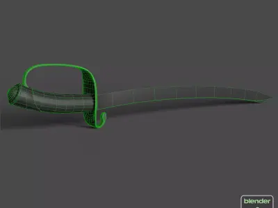 Civil War Era Generals Sword Low-poly 3D model