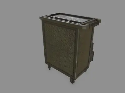 Cupboard metal cabinet with drawers Low-poly 3D model get