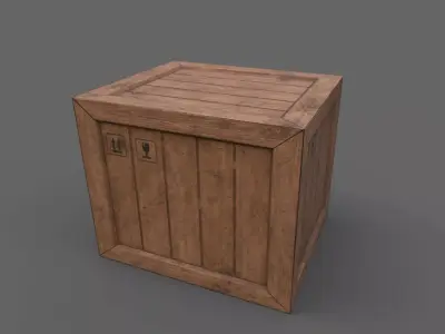 Wooden Cargo Crates Low-poly 3D model
