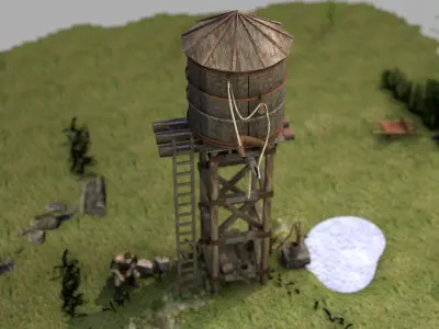 Medieval Water Tank 3D model