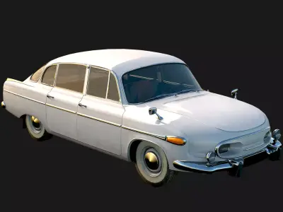 1969 Tatra 3D Model Quality Realistic Rendered With Textured Low-poly 3D model