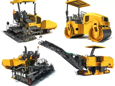 Road Construction Equipment 3D Model Pack