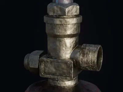 Realistic oxygen tank PBR low-poly game ready Low-poly 3D model