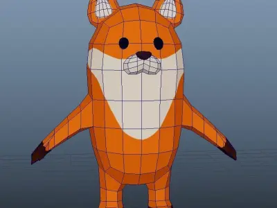 Fox Stylized Low-poly 3D model