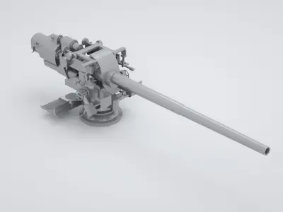 Bofors 15cm 150mm 50 Mk6 Naval Gun and Artillery 3D model