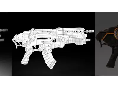 gun 3d model futuristic 3D model