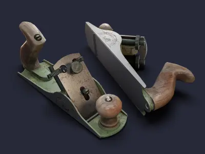 Jointer pair of planes Low-poly 3D model