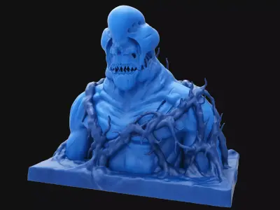 Alien Creature Bust Highpoly 3D model