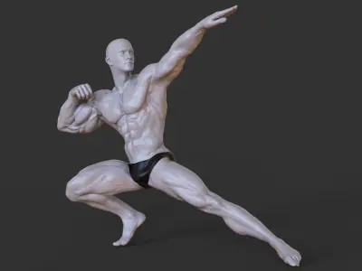 Bodybuilder Pose 3D print model 7