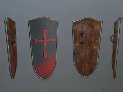 shield set greek warrior Low-poly 3D model