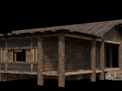 Medieval Houses 24- 4K Textures Game Ready Low-poly 3D model