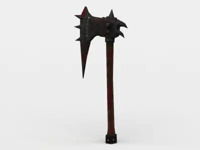 Axe wooden pole Low-poly 3D model