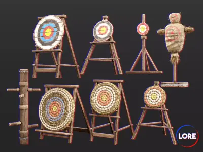 Medieval Collection Training Targets and Dummies 3D Model Pack