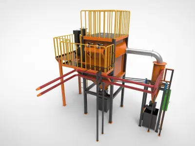 Industrial dust collecting system 3D model