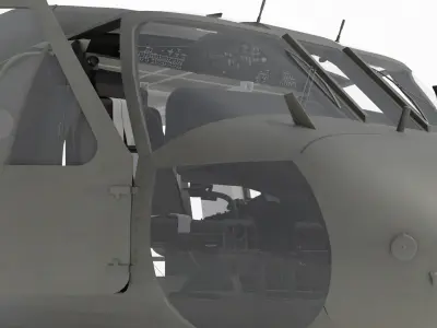 UH-60M Blackhawk Cockpit 3D model