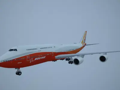 Lowpoly Boeing747-8 boeing flying in sky Low-poly 3D model