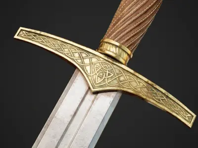 Dagger sword Low-poly 3D model 13