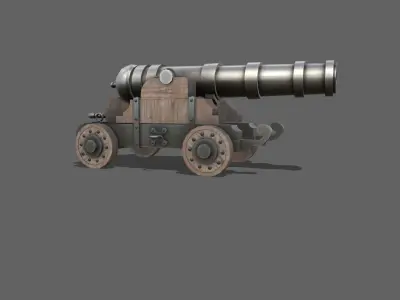 mediavel style cannon Low-poly 3D model
