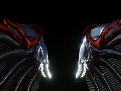 Wings of apocalypse Low-poly 3D model