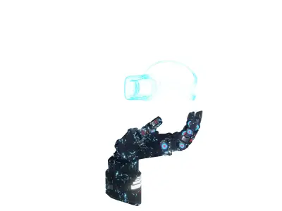 Sci-Fi Hand And VR headset  3D model