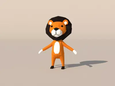 Character B094 Lion Cute  Low-poly 3D model