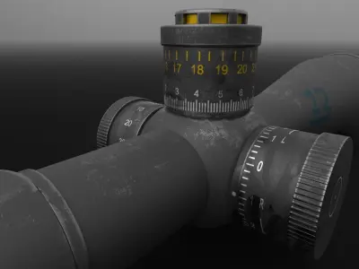 schmidt bender pmii 5-25x56 Sniper Scope Low-poly 3D model