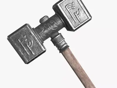 Hammer Viking Low-poly 3D model