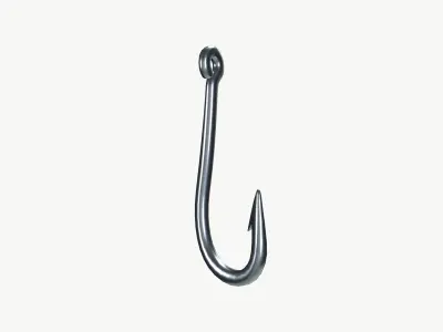 Fishing hook Low-poly 3D model order